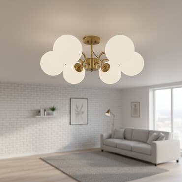 Потолочная люстра с 6 плафонами-шарами - Тип: потолочный светильник -