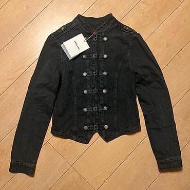 куртка весенняя: Женский жакет в стиле милитари/хусарский - Цвет: чёрный, равномерная — 1