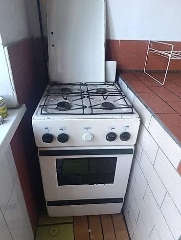 Газовая печь, Б/у, Напольная, цвет - Белый, Полная оплата at lalafo.kg Газовая печь, Б/у, Напольная, цвет - Белый, Полная оплата