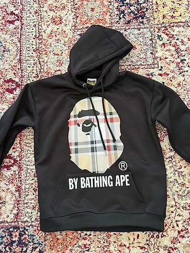 Худи BY BATHING APE с фирменным принтом APE HEAD. - Цвет: чёрный - lalafo.kg да Худи BY BATHING APE с фирменным принтом APE HEAD. - Цвет: чёрный -
