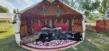 где можно купить палатку для отдыха: Аренда юрты, Каркас Деревянный, 85 баш, Казан, Посуда, Самовар — 2