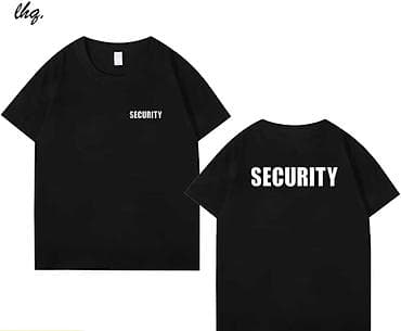 Футболкалар: Футболка «SECURITY» черная - Классический прямой крой, короткий — 1