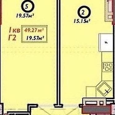 Квартиры: 1 комната, 50 м², Элитка, 6 этаж, Готовая ПСО (под самоотделку) — 5
