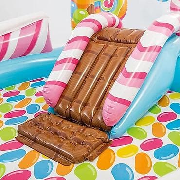 Водный игровой центр с горкой для детей "Радуга" Intex х193х сом — 3