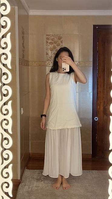 slim patch: Повседневное платье, Лето, Длинная модель, Трапеция, M, S — 3