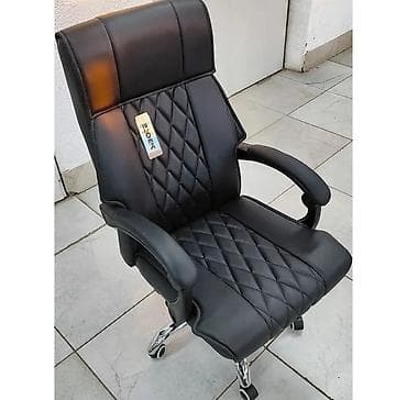 Офис креслолору: Офис креслолор, Жаңы, Дөңгөлөктүү, түсү - Кара, Экокожа, Өзү алып кетүү, Акылуу жеткирүү — 2