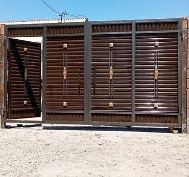 лист контейнера: Металлические распашные ворота для двора/заезда. - Конструкция — 1