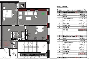 gala group: 2 комнаты, 80 м², Элитка, 12 этаж, Готовая ПСО (под самоотделку) — 4