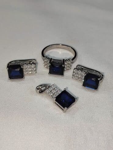 набор пандора: Серебряный Набор с камнями Сапфир Серебро 925 пробы Размеры имеются — 1