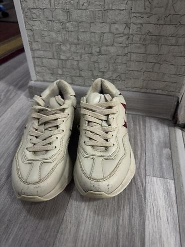 кроссовки кыргызстан: Кроссовки, 36, Gucci, Б/у, цвет - Бежевый, Самовывоз — 2