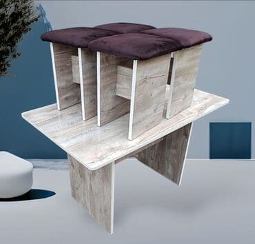 кухенный стол: Ашкана үстөлү жана отургуч, Жаңы, Акылуу жеткирүү, түсү - Ак — 12