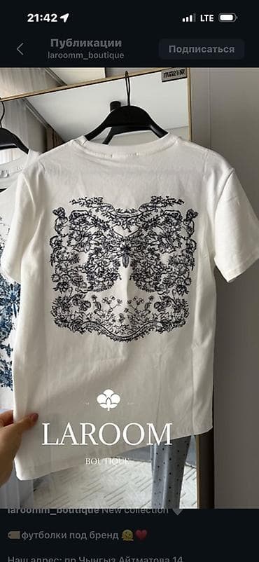 Футболка, Классическая модель, Хлопок, Новый, XS, S, M