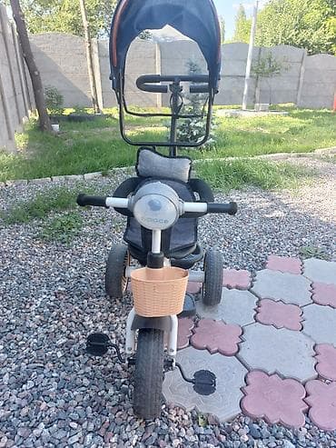 одежда мужские: Детский трехколесный велосипед с родительской ручкой и капюшоном — 1