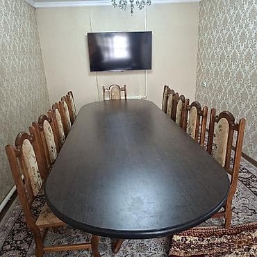 Стол и стул для зала, цвет - Коричневый