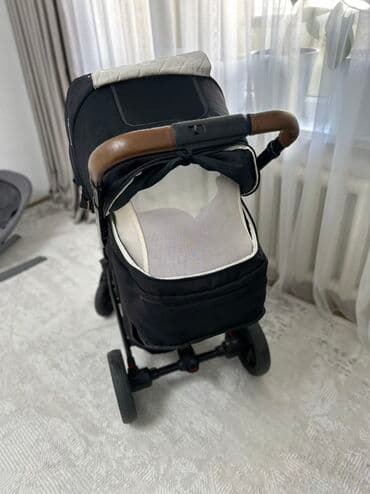 купить детский велосипед с ручкой от 1 года: Коляска, цвет - Черный — 5