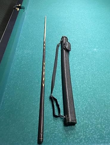 Велосипеды: Бильярдный кий 2-составной с чехлом - Тип: разборный кий (2 части) — 1