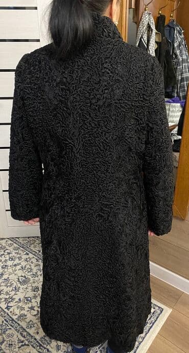 шуба кроликовая: Шуба, Каракуль, По колено, 2XL — 4