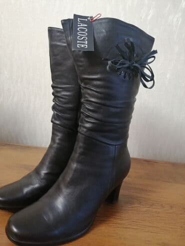 сапоги зимние женские натуральная кожа натуральный мех распродажа: Сапоги, 41, Lacoste, Новый, цвет - Черный, Самовывоз — 1