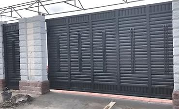 растение для дома и офиса: Металлические ворота с калиткой - Конструкция: секционные распашные — 7