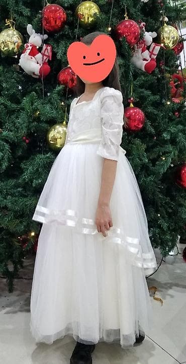 платье 11 лет: Детское платье, цвет - Серый, Б/у — 4