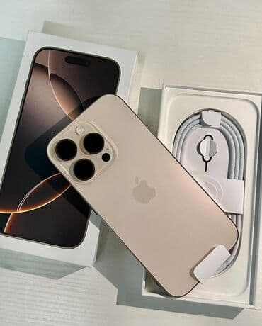 айвон телефон: IPhone 16 Pro, Б/у, 512 ГБ, Desert Titanium, Кабель, 88 % — 1