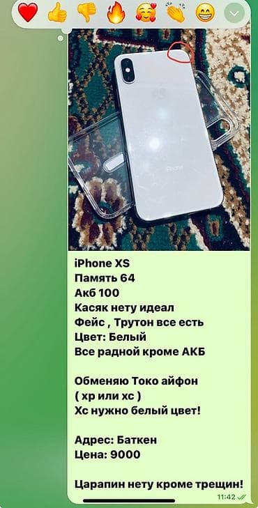 IPhone Xs, 64 ГБ, Белый, Чехол, 100 % — 3