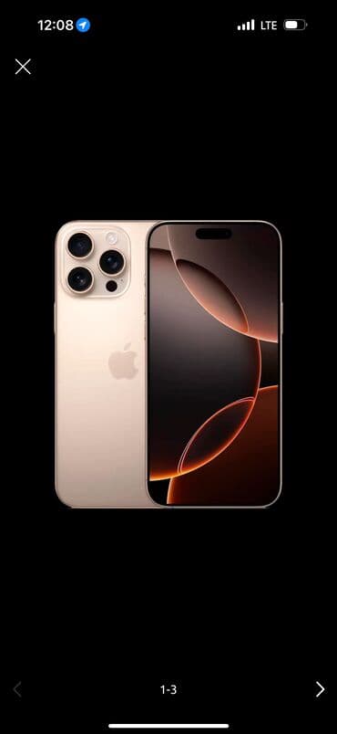 сотовые телефоны айфон: IPhone 16 Pro Max, Колдонулган, 256 ГБ, 100 % — 2