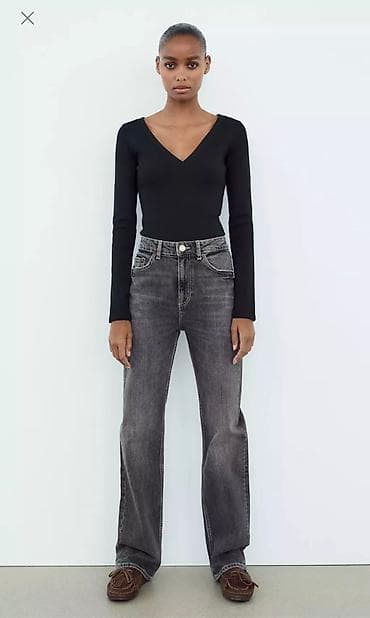 Шорты: Джинсы, Прямые, Zara, Турция, Высокая талия, S — 3