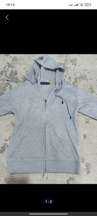 Мужская толстовка, S, Polo Ralph Lauren, Новый, цвет - Серый, Самовывоз