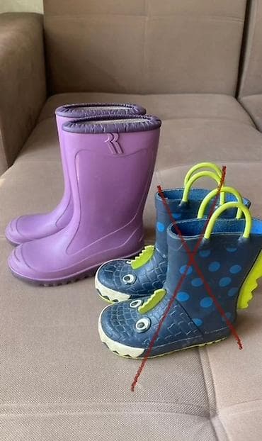 отук резиновый: Детские резиновые сапоги, фиолетовые размер 28, стелька 18см. 400с — 1