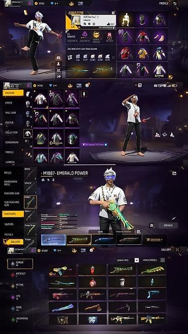 Бижутерия: Игровой аккаунт Free Fire - Уровень профиля виден на скриншотах, ник — 1