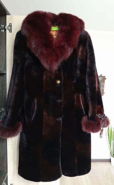 шуба кроликовая: Шуба, Песец, По колено, L — 2