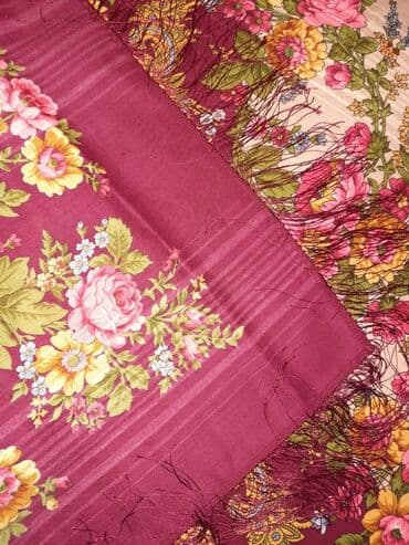 брендовая мужская одежда бишкек: Платок, Павловопосадский, Лето, Шерсть, С бахромой — 6