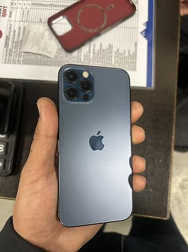 iphone 12 minu: IPhone 12 Pro, Б/у, 128 ГБ, Pacific Blue, Защитное стекло, Чехол, 76 % — 2