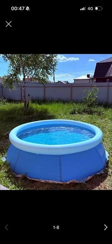 круглый: Надувной каркасный бассейн для дачи/сада - Форма: круглый - Тип — 2
