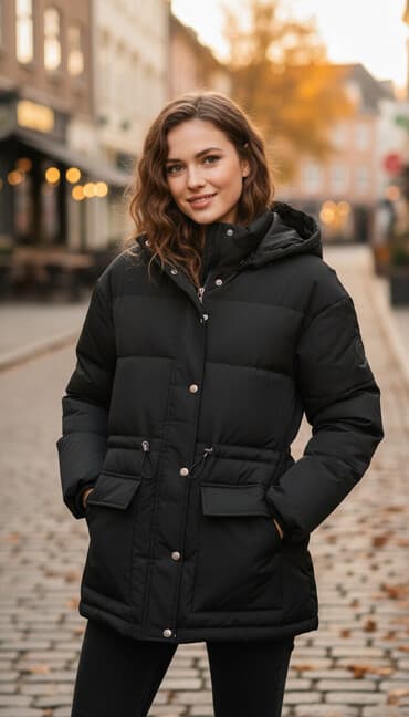 портфель для документов: Зимняя утеплённая куртка-пуховик с капюшоном - Доступные цвета — 1