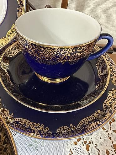 Кобальтовые чайные пары, чайные трио ЛФЗ