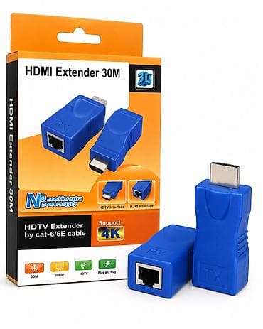 беспроводной hdmi: HDMI Extender 30M (HDMI по витой паре) Компактный HDMI удлинитель для — 1