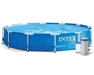 Спорт и хобби: Бассейн каркасный INTEX + фильтр-насос 220В, 3,66х0,76 м (28212) — 2