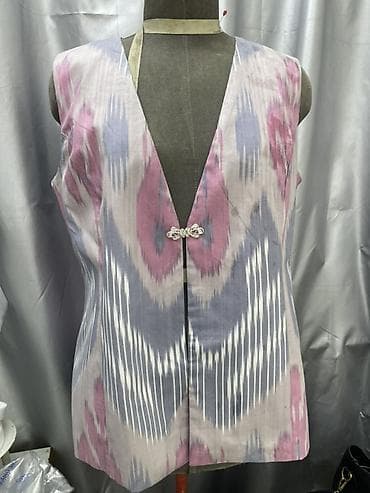 плетение гюрза: Брючный костюм, Прямые, Жилет, Узбекистанская, Хлопок — 2