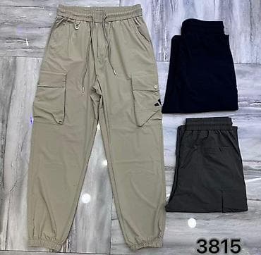 Мужские брюки-джоггеры / карго - Легкая холодок ткань с гладкой