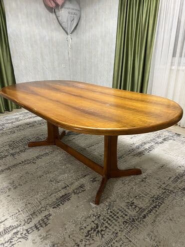 Шкафы: Кухонный стол, Б/у, Овальная, Нераскладной — 3