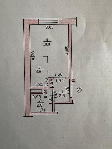 Батирлер: 1 бөлмө, 18 м², Малосемейка, 1 кабат, Косметикалык ремонт — 8