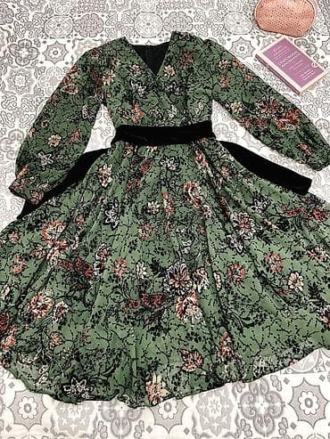 Вечернее платье, А-силуэт, Короткая модель, Шифон, С рукавами, M at lalafo.kg Вечернее платье, А-силуэт, Короткая модель, Шифон, С рукавами, M