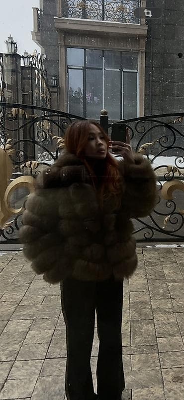 Шубы: Шуба из натурального меха песца, короткая, теплого коричнево-серого — 2