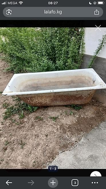 зимний душ: Ванна прямоугольная, белая, стальная/чугунная с эмалированным — 5