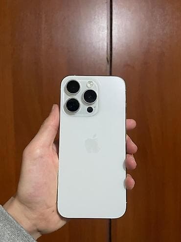 Nokia: IPhone 15 Pro, Б/у, 256 ГБ, White Titanium, Чехол, Коробка, 91 % — 1