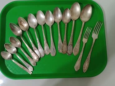 Туфли: Мельхиор времен СССР Набор столовых приборов из металла с декоративной — 1