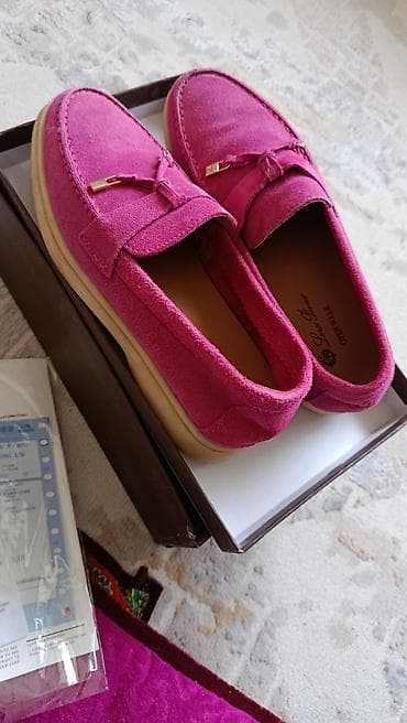 Лоферы, 36, Loro Piana, Б/у, цвет - Розовый, Платная доставка
