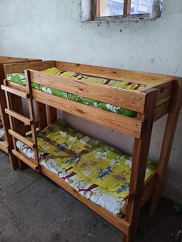 Декор и интерьер: Двухъярусная детская кровать, Б/у, ЛДСП, цвет - Синий — 3